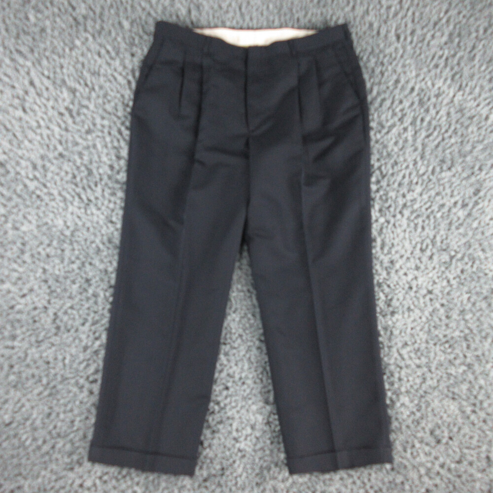 Haggar Pants Mens ' 40x29 Black Pleated Cuffed Dress Pant 38x28*